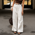 Andrea - Pantalón de Algodón de Pierna Ancha