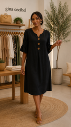 Noelia - Vestido Lino & Algodón Elegance