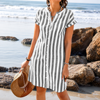 Luisa - Blusa de rayas de algodón y poliéster