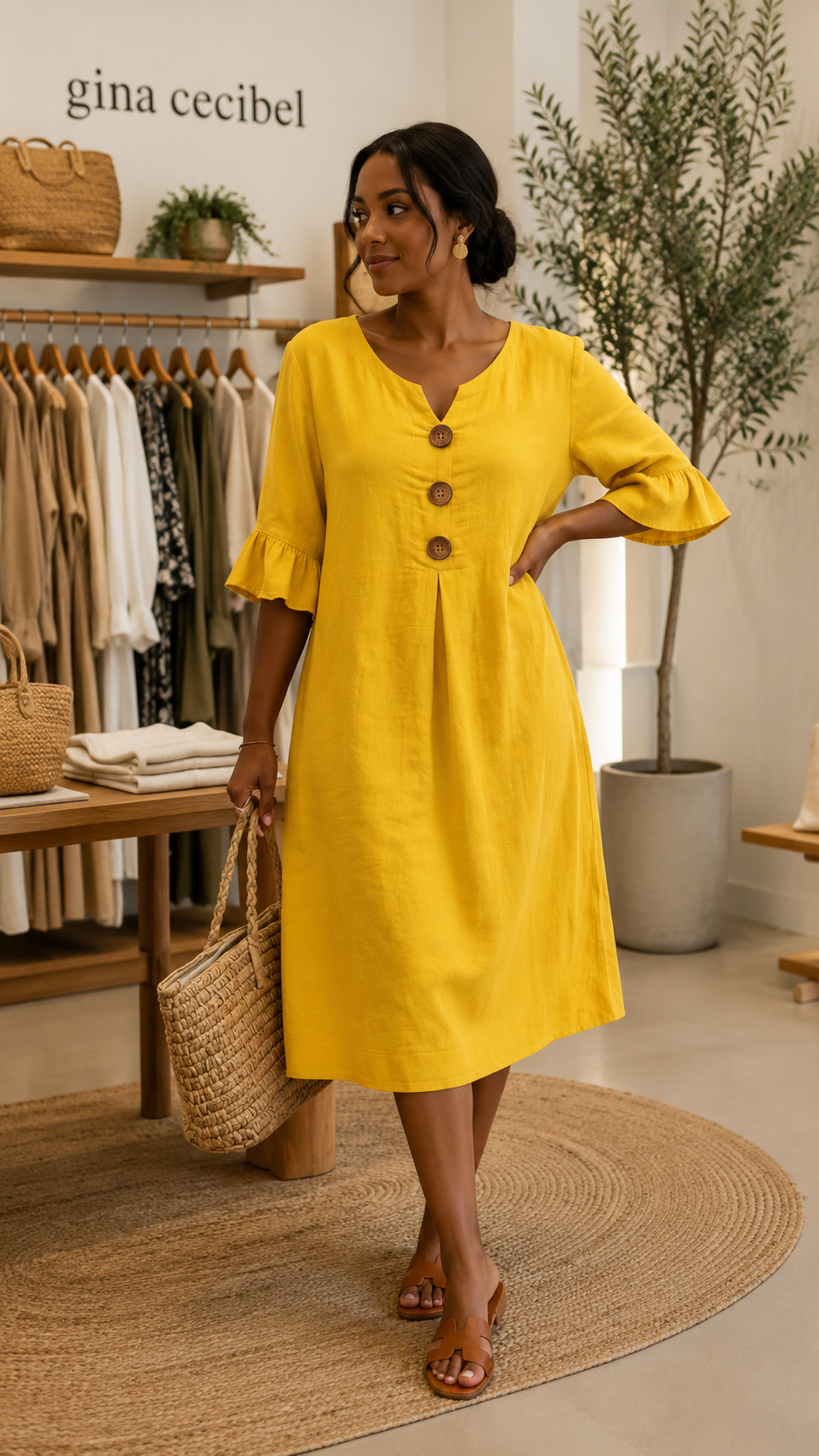 Noelia - Vestido Lino & Algodón Elegance