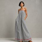 Marla – Vestido largo de poliéster a rayas
