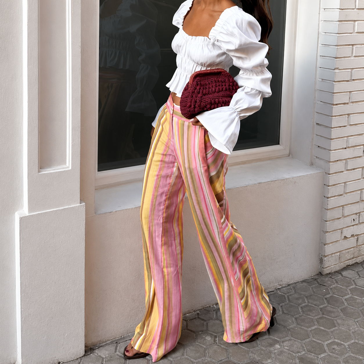 Mariana - Pantalón Palazzo de Rayas