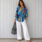 Alicia - camisa de estampado leopardo elástico