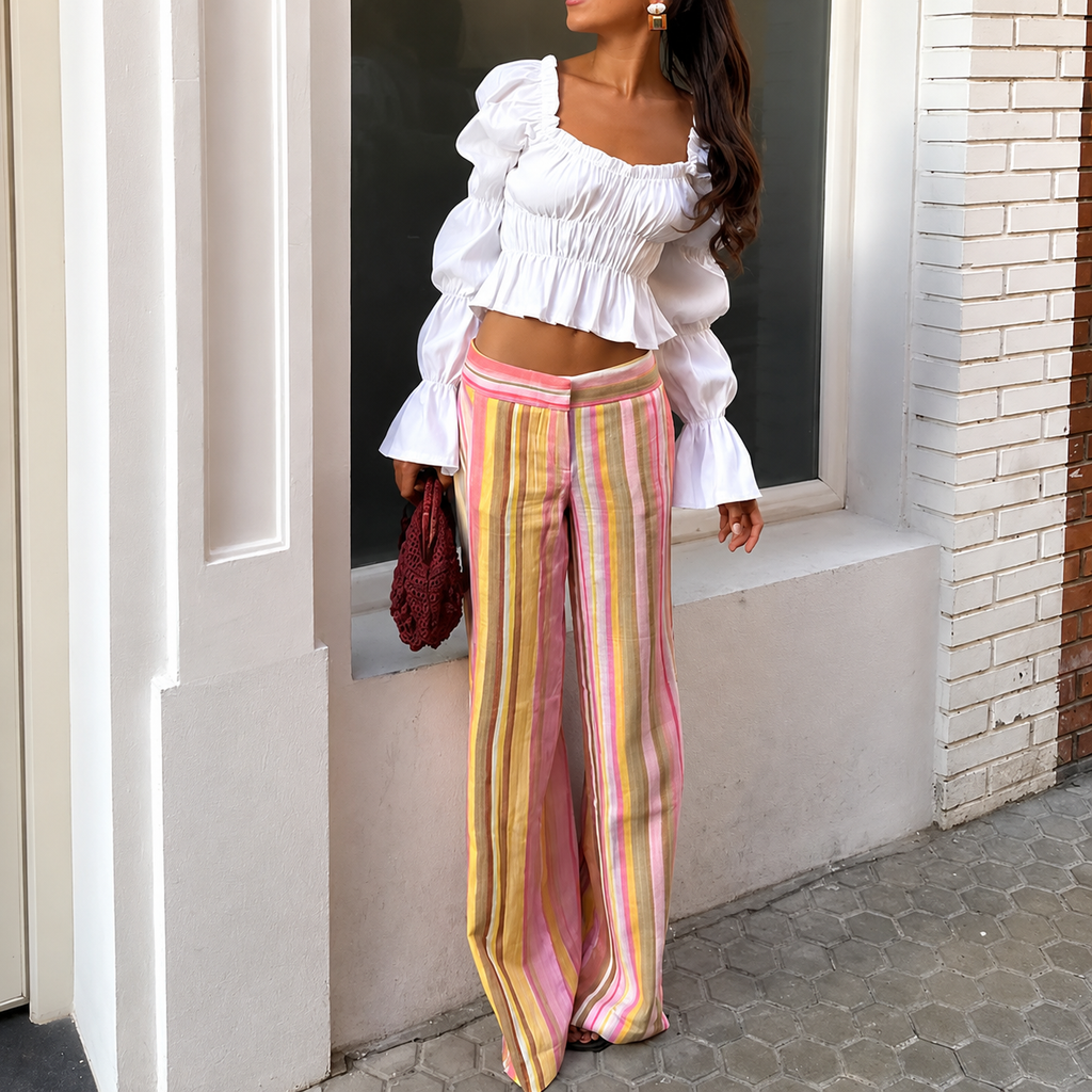 Mariana - Pantalón Palazzo de Rayas