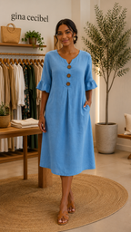 Noelia - Vestido Lino & Algodón Elegance