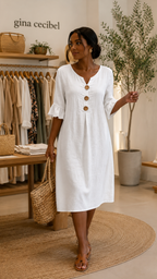 Noelia - Vestido Lino & Algodón Elegance