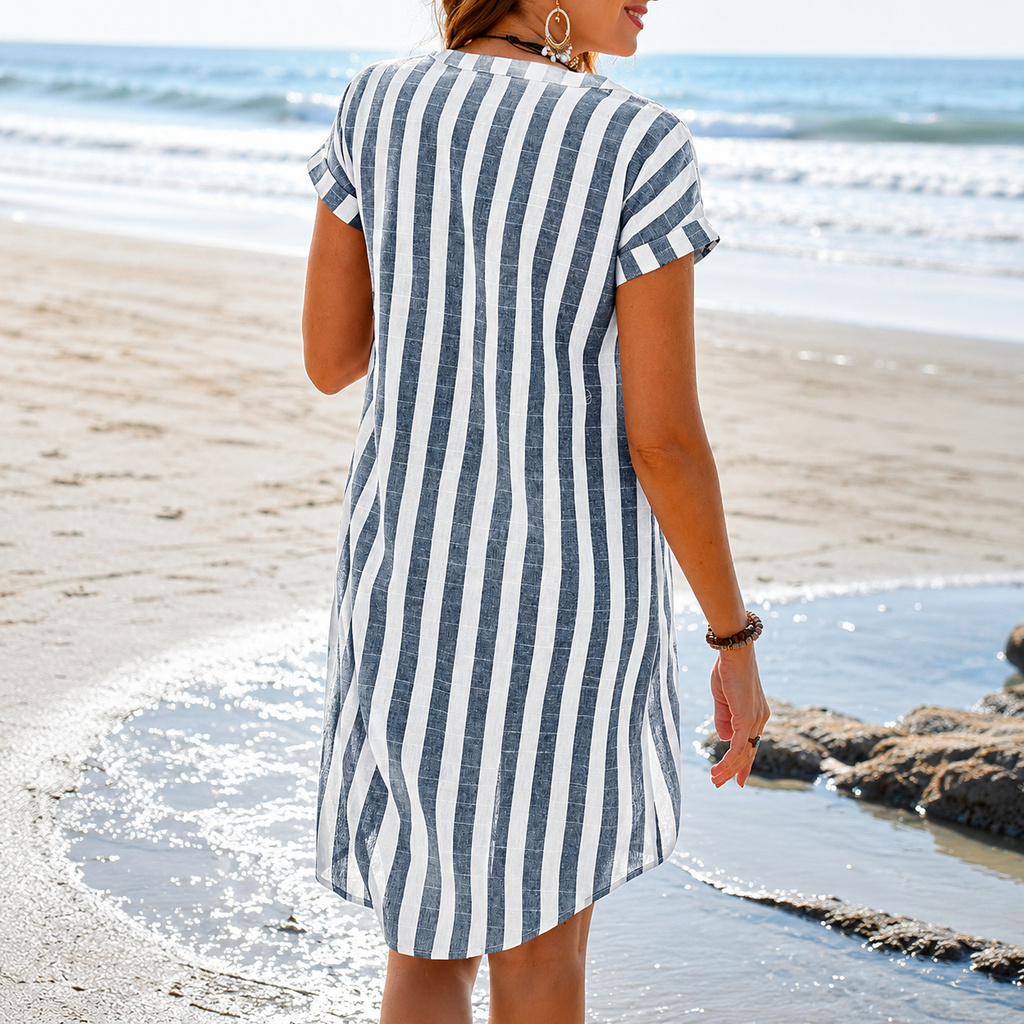 Luisa - Blusa de rayas de algodón y poliéster