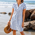 Luisa - Blusa de rayas de algodón y poliéster