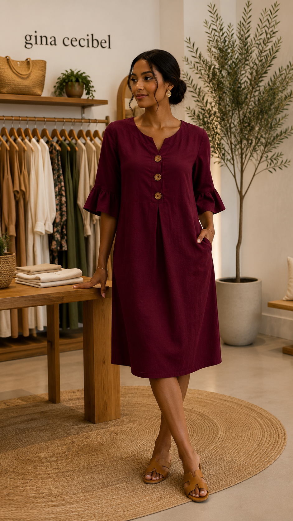 Noelia - Vestido Lino & Algodón Elegance