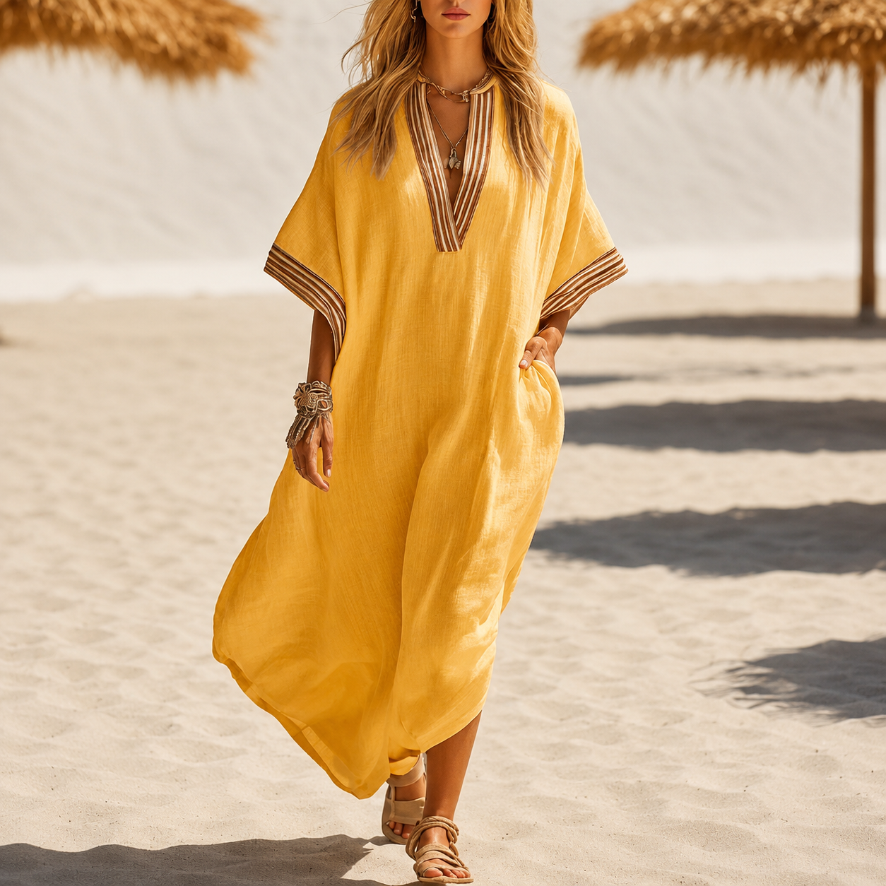 Daniela - Vestido largo de poliéster y elastano